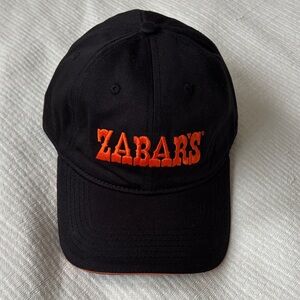 NWOT Zabar's Black Cap with Orange Logo